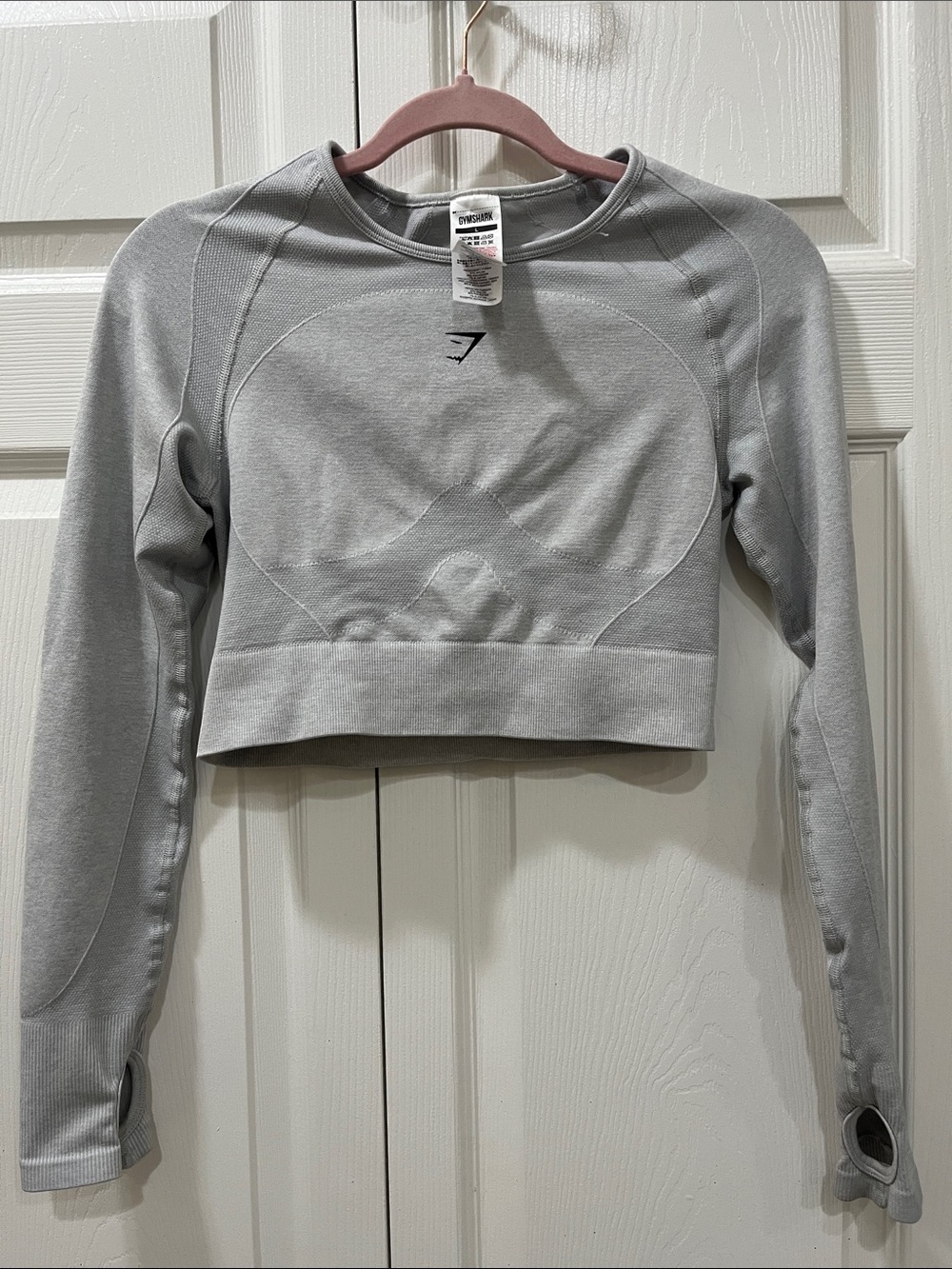 Gymshark cropped athletic wear long sleeve shirt, size large.
